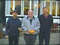 Keith Wall, Dave Card & Roger Morgan at the start of the Qualifying round, Keith Wall quafifed